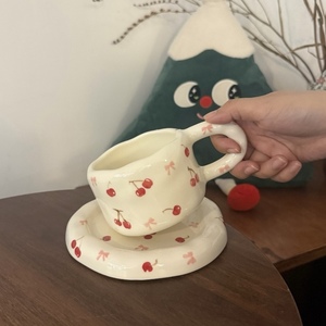 新产品2025饮料配件陶瓷咖啡杯和茶碟套装胖乎乎的搞笑茶和咖啡杯套装礼品 - Product Image 4