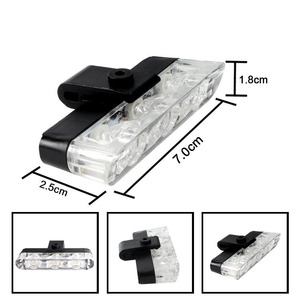 4合1 3led * 4琥珀色红色蓝色频闪大功率格栅警示灯日间行车灯DRL转向信号灯闪光灯 - Product Image 4