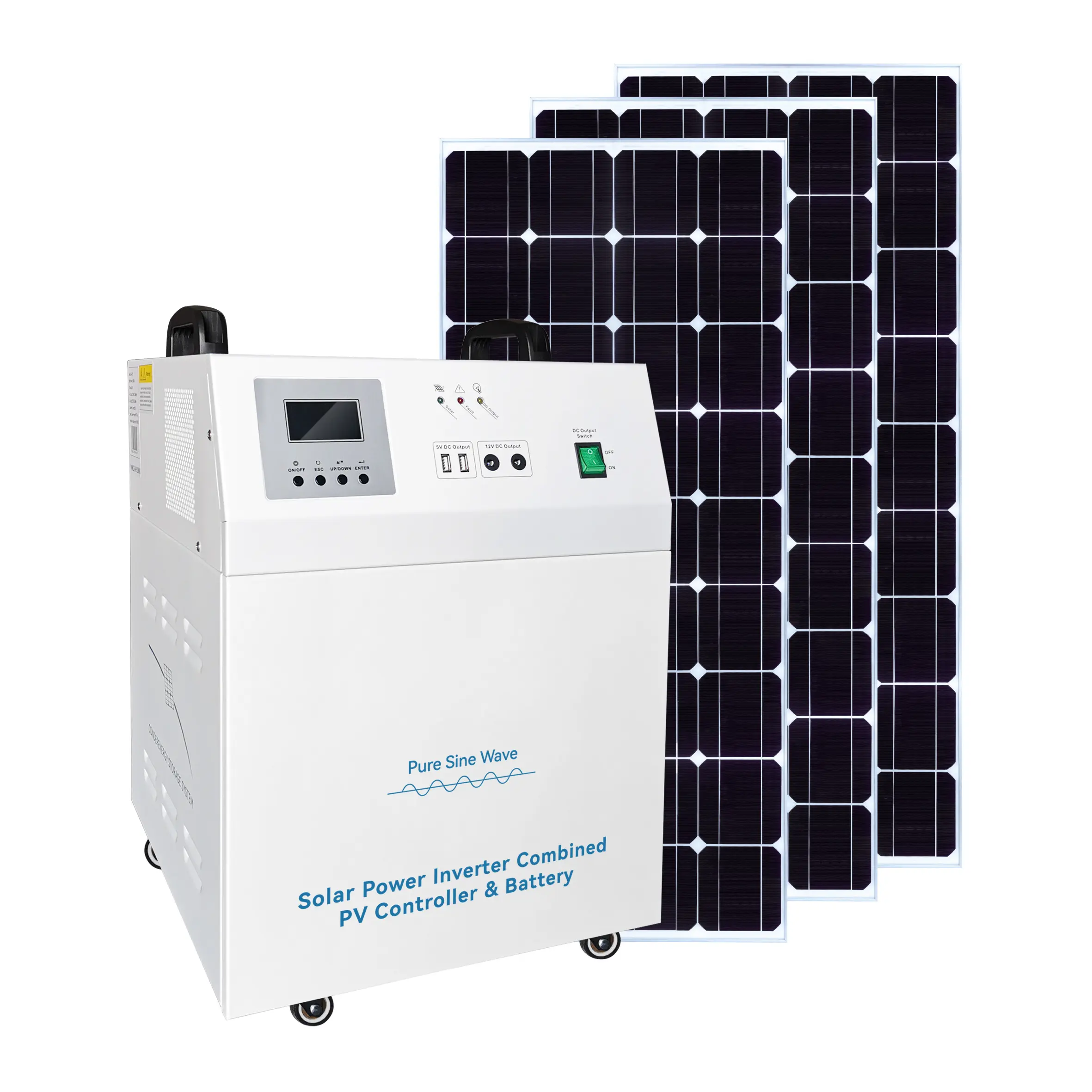 5KW Máy phát điện và 5KW Tấm Pin Mặt Trời lai hệ thống điện gió năng lượng mặt trời hệ thống cho nhà sử dụng Off Grid năng lượng mặt trời hệ thống năng lượng lưu trữ