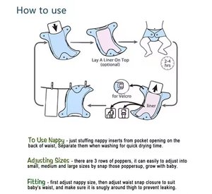 Babyshow WHOLESALE Pocket Cloth Diaper No Inner Protection for Front Flap Single Sticker Print <strong>Gray</strong> Polar Fleece Ideal - Product Image 4