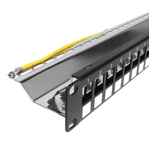PANEL de parche blindado RJ45 STP, 19 '', 1U, 24 puertos, con conector de módulo CAT6A