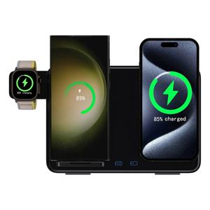 JEDI 15w Dual Phone <strong>Charge</strong> 3 in 1 Foldable Fast <strong>Charging</strong> Phone Mount Mulfiple Wireless Charger With Led Light - Product Image 4