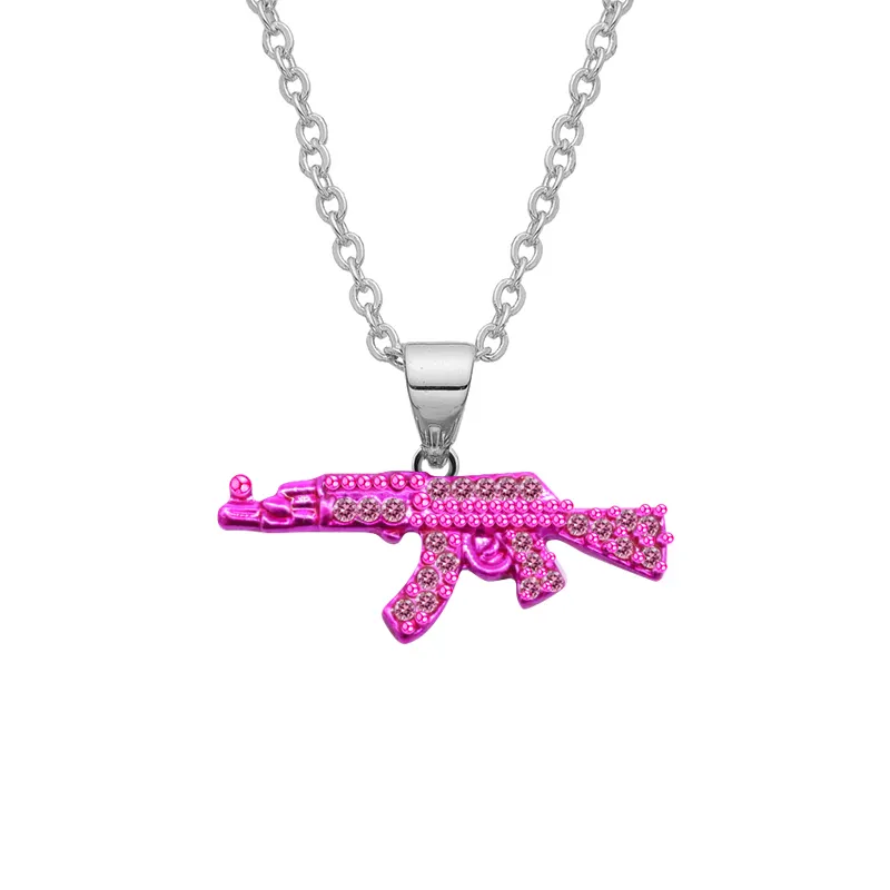 Getta women's accessories jewelry titanium not tarnish stainless steel gun pendant waterproof silver chain custom necklace