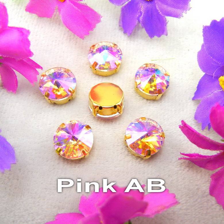 Rhinestone Beads Garment Accessories Gold Glass Nice Colors Mix Rivoli Round Shape Sew on Crystal Claw 7 Sizes Saphire Shoes Day
