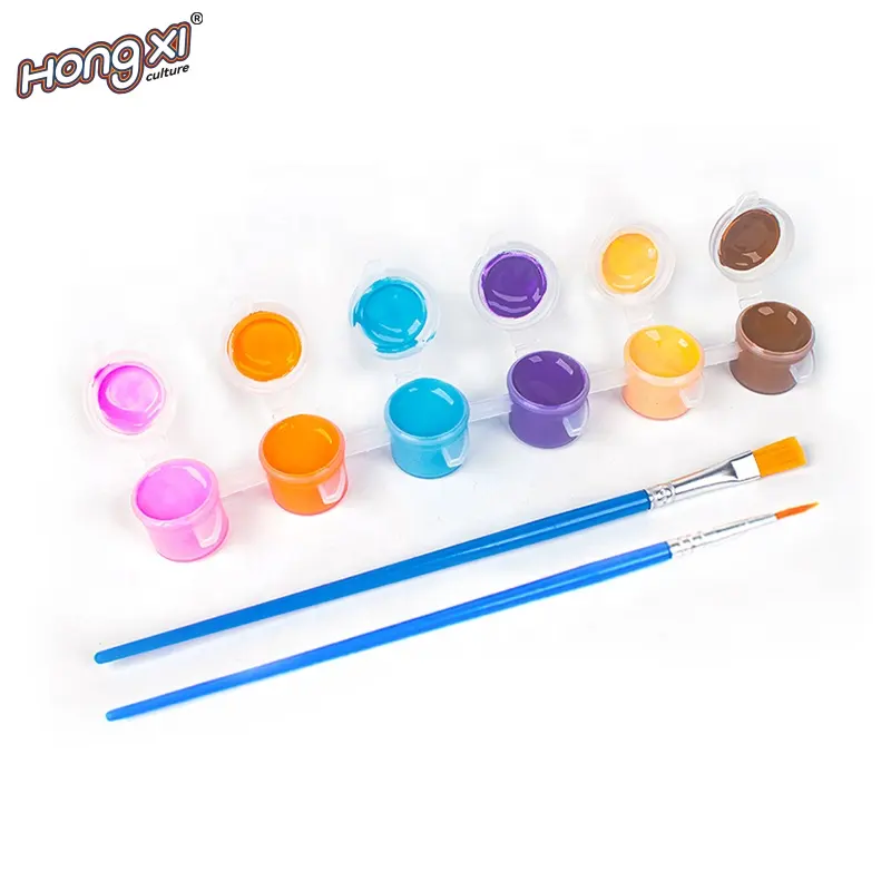 Set 12 color Water attached 1 brush  5ml   car emblem  car painting water color  color painting  watercolor  toys for kids