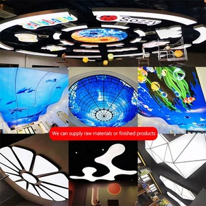 מואר למתוח תקרות לבן שקוף סרט תקרת תקרת HD UV עגול LED תיבת אור