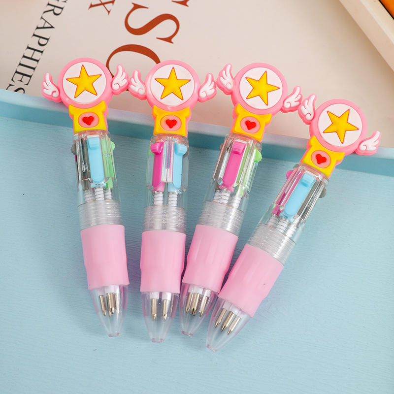 ปากกาลูกลื่นสี่สีขนาดเล็ก0.7ดาวชนิดกระสุน