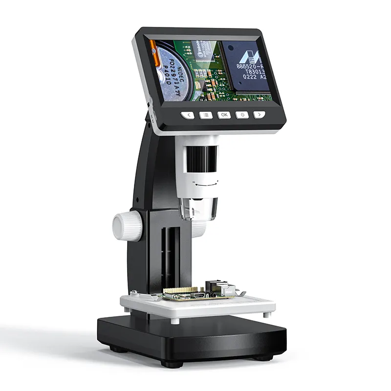 306-B taşınabilir 2MP HD taşınabilir mikroskop 8 adet LEDs elektron mikroskobu ile 4.3 inç IPS LCD ekran