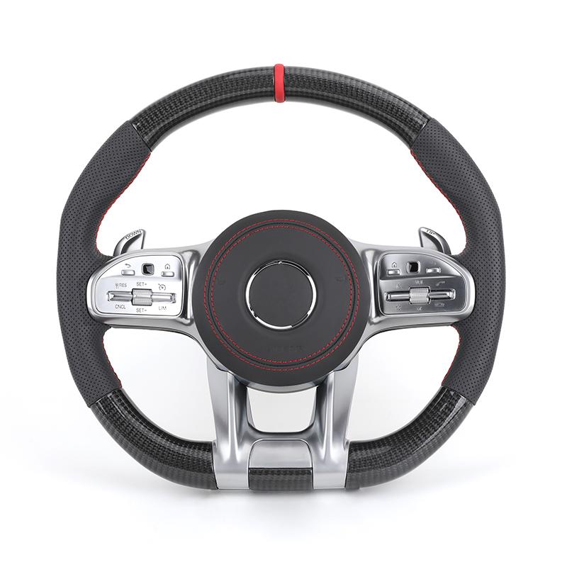 Half Perforated Leather+Carbon Fiber+Red Strip