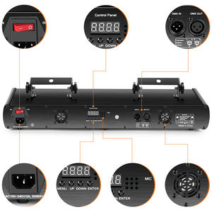 חדש חמש חורים לייזר LED RGB שלב אור rgb שלט רחוק dmx שלב קרן אור בר לייזר