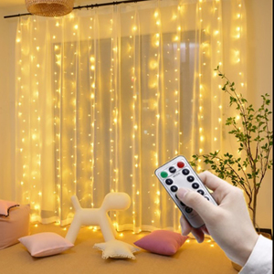 屋内使用F8機能リモコンパネル高品質LEDカーテンストリングクリスマスライトフェスティバルデコレーション用 - Product Image 1