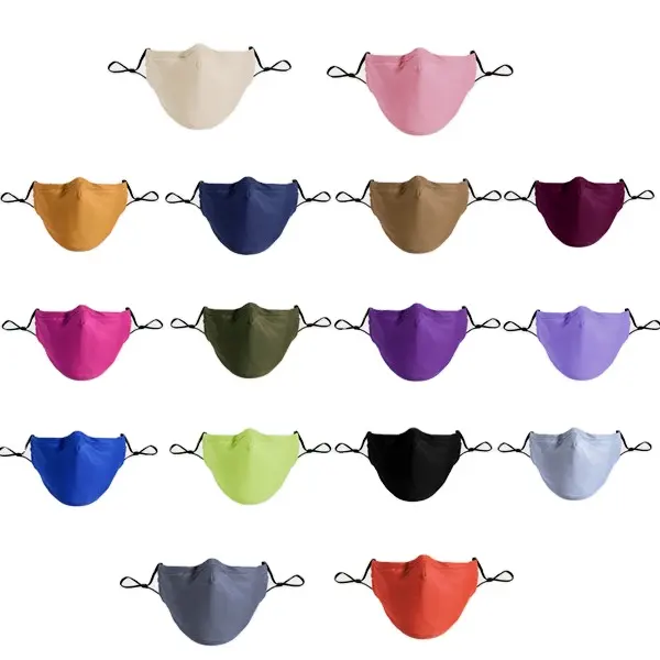 2021 New product cotton flat dust-proof solid-mask color breathable fold adjustable washable adult reusable fashion facemask