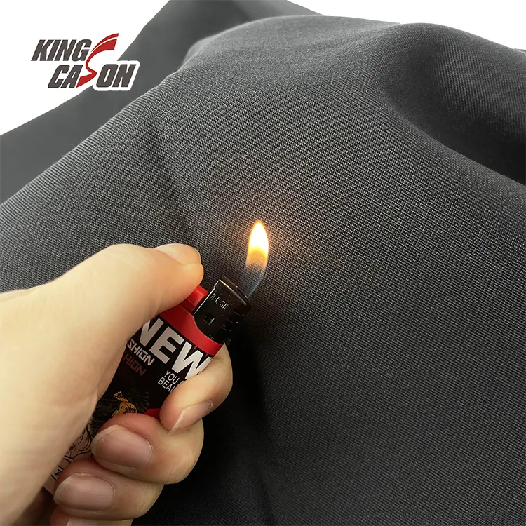 Kingcason Modacrylic fibra poliéster para paraguas Ptfe recubierto aramida sarga traje camisa a prueba de cortes 1000D tela de hilo de plata