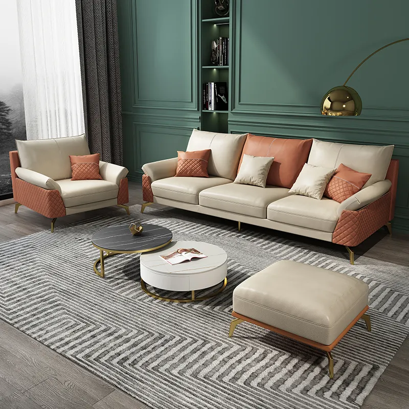 Tecnologia tessuto progetta divano componibile a forma di l per soggiorno
