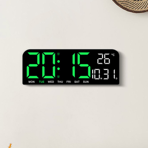Schermo grande orologio digitale sveglia temperatura umidità data Display temporizzazione conto alla rovescia 4 livello di regolazione della luminosità orologio da tavolo - Product Image 5