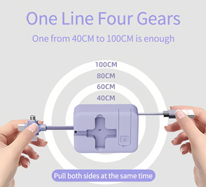 3 in 1 USB充電ケーブル8ピン/マイクロUSB/タイプC Kableポータブル引き込み式3A高速充電コード - Product Image 4