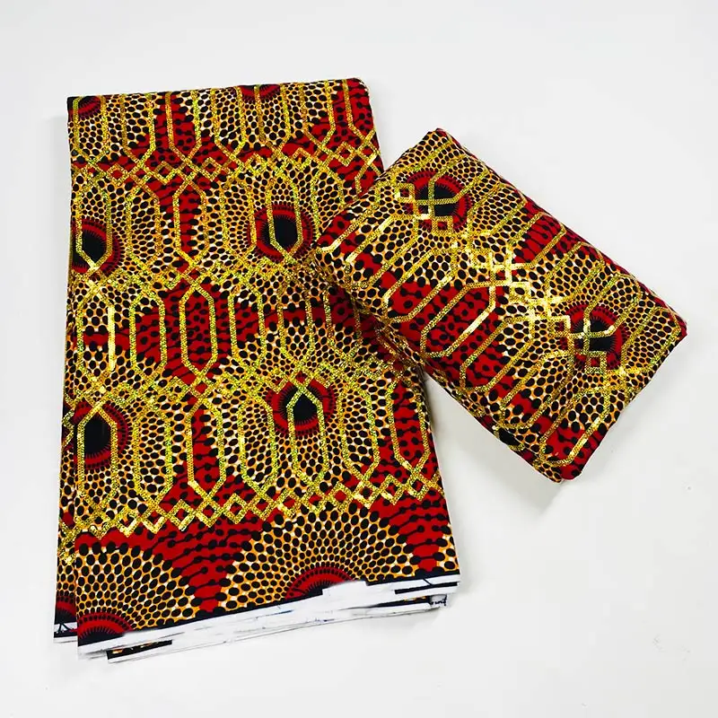 Nuovo tessuto africano della cera dello zecchino di modo vero cotone di 100% % per il vestito dalle donne