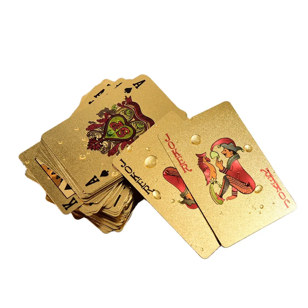 Cartes de poker personnalisées avec motifs personnalisés et couleurs cartes à jouer impression de logo cartes de jeu en feuille d'or