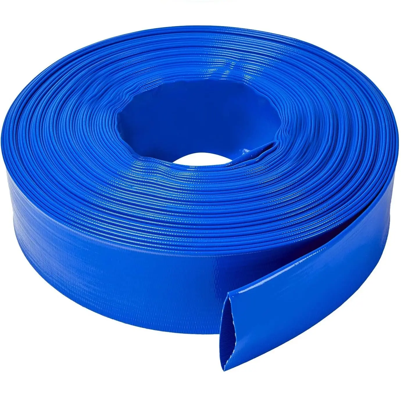 Tuyau de décharge plat en PVC bleu 2 pouces 3 pouces 4 pouces tuyau d'eau plat en PVC