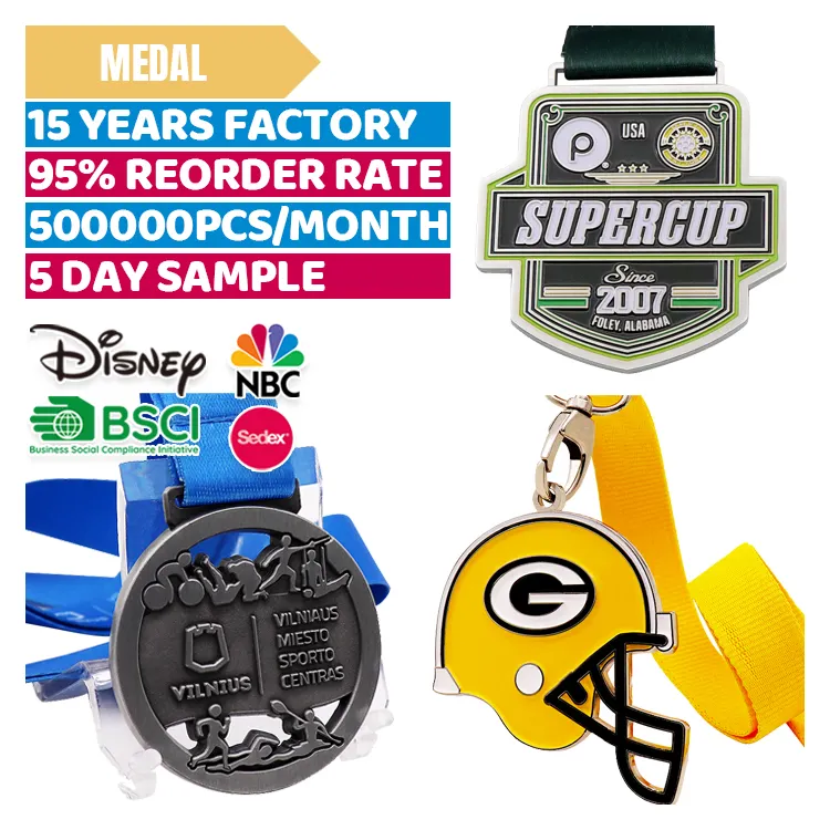 Custom Metal Crafts Souvenir Medaillen und Trophäen Royal Rugby Coin Medal aus China