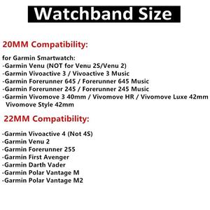 20mm 22mm Nylon Dây đeo cho Garmin VENU SQ 2 2S tiền thân 645 thông minh ban nhạc đồng hồ dây đeo tay vòng đeo tay cho Garmin Vivoactive 3 4 ban nhạc - Product Image 2