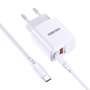 KAKUSIGA Best Price Inteligente European Standard Type-C-Type-C PD20W+QC3.0 Dual Port Smart <strong>Charger</strong> Set Universal <strong>Charger</strong> - Product Image 3