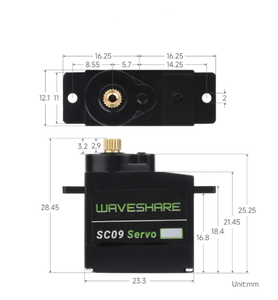 Servo 2.3KG SC09 Servo - 300 ° ad alta precisione Bus seriale servomotore con ingranaggi in metallo Digital/PWM Control - Product Image 3