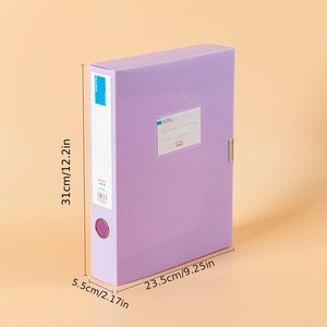 A4彩色文件盒多功能办公塑料文件夹收纳器行政收纳盒定制文件夹 - Product Image 3