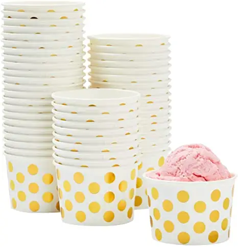 Mini tasses de papier jetables d'utilisation colorée de crème glacée avec le bas quantité minimale de commande