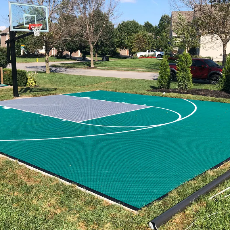 20*20 Voeten 400 Stuks Aanpassen Logo En Maat Basketbal Vloertegel Modulaire Outdoor Grijpende In Plastic Vloeren