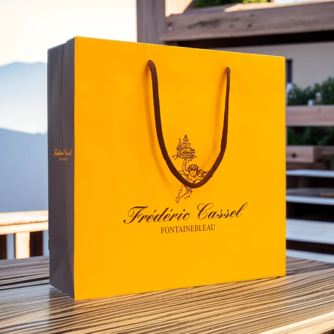 Individuelle orangefarbene Geschenkverpackung für Einkauf bedruckte luxuriöse handgefertigte Tragetaschen für Kleidung mit Ihrem eigenen Logo