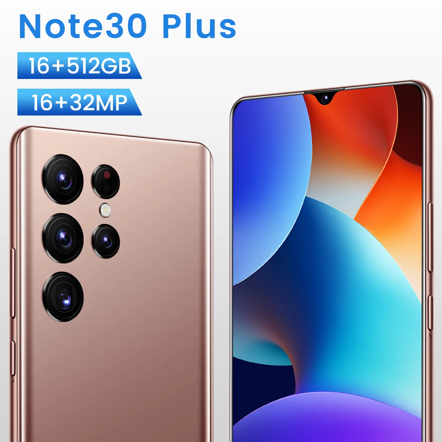 Original Phone Note 30 Plus 7.2 inch Android Smartphones 16GB+512GB 10 Core 5G LET Cellphones With 3 Camera Mobile Phones