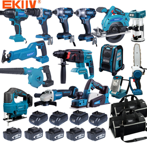 EKIIV Completest Set with Work Light <strong>Tool</strong> <strong>Bags</strong> 18V Portable Lithium Wood Working Produce DIY and Industrial Install Combo Kits - Product Image 1