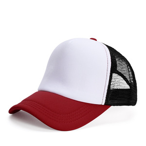 Yetişkinler için OEM kalite özel kamyon şoförü file şapka 5-Panel şapka kontrast mavi kırmızı ortak kumaş özelliği - Product Image 4