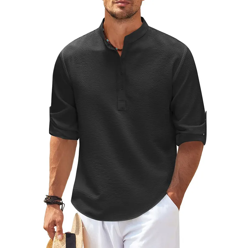 Chemises grande taille pour hommes fabriquées en Turquie chemises pour hommes Noir Jaune Col géométrique Chemises pour hommes/