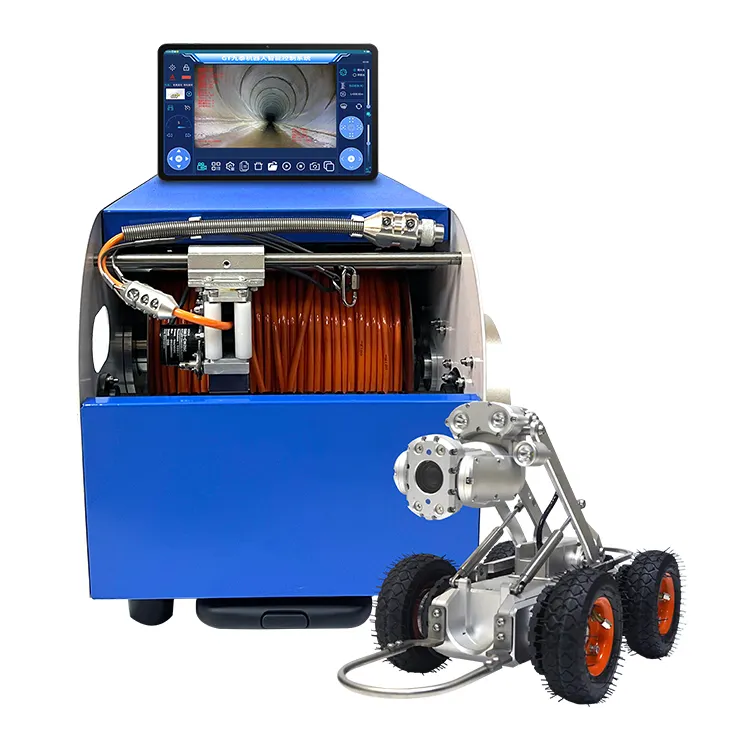 Hete Afstandsbediening 2/4mgp Cctv Rioolafvoer Oliepijp Inspectie Crawler Robot Ptz Camera Voor 200-3500Mm Pijpleiding Inspecteren