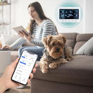 Монитор качества воздуха, Wi-Fi, 2,4 ГГц, 8 в 1, CO2/CO/PM2.5/PM1.0/TVOC/пыльца/измеритель температуры и влажности с сигнализацией, Смарт-приложение Tuya N - Product Image 3