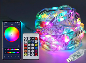 ポイントコントロールシンフォニーコードライトストリングソーラーLEDストリングサイトブルートゥースボイスコントロールミュージックランプストリング - Product Image 6