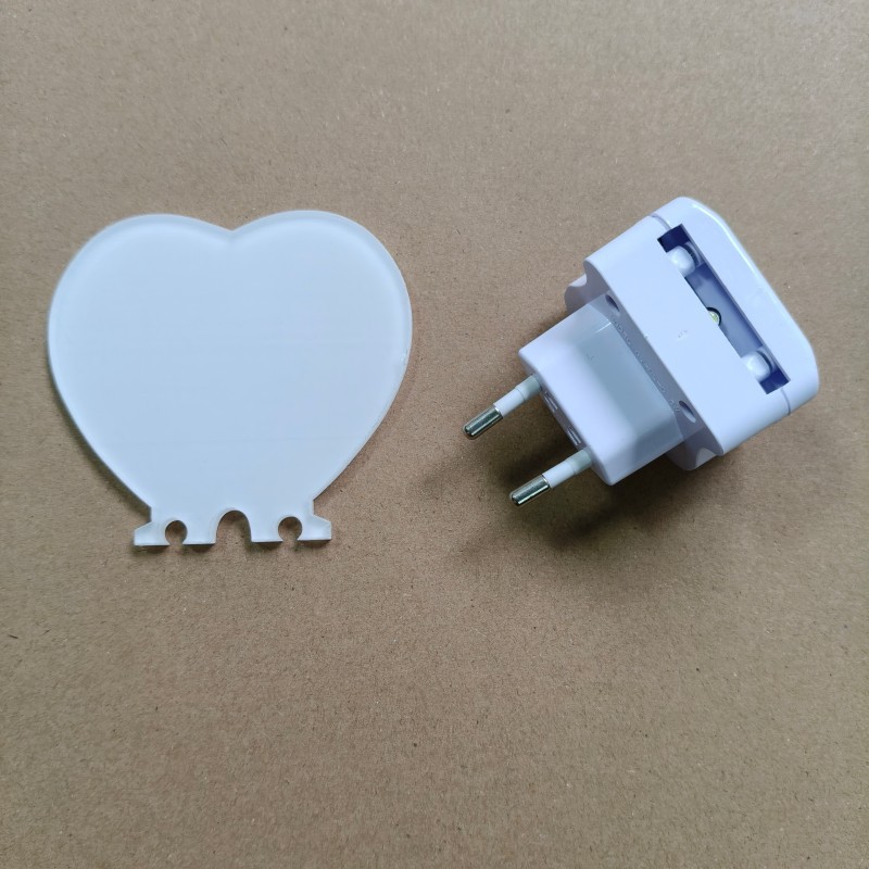 Heart-shaped acrylic - 82.6x76.5x4mm - EU plug