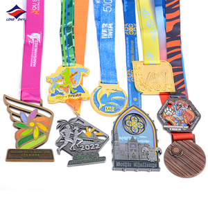 Longzhiyu profession elle Laufsport hersteller benutzer definierte Cartoon UV-Druck Medaillen Großhandel Metall Epoxy Medaillen - Product Image 5