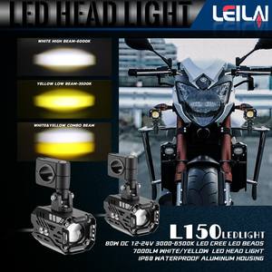 Wireless Switch <strong>LED</strong> Motorcycle Headlight Spotlight 80 Watt Fog Light <strong>LED</strong> Auxiliary Driver Light Bi-Colour With Cooling Fan - Product Image 4