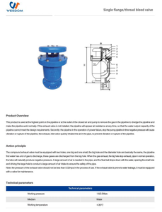 DN25-DN250วาล์วอากาศอัตโนมัติ,วาล์วปล่อยอากาศวาล์วระบายด่วน PN16 - Product Image 4