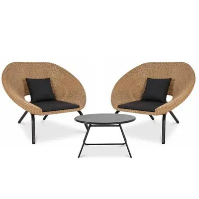 JOY new rattan lounge chairs patio furniture sofa sets hotel pool lounge chairs willow rattan chairs for outdoor use