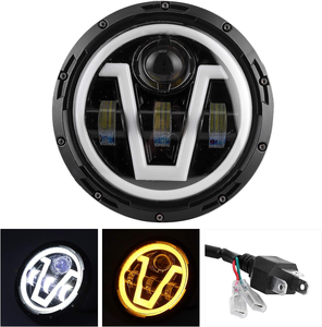 Süper parlak 60W 7 inç yuvarlak LED far V açı göz DRL dönüş sinyali Led far Fit için Jeep Wrangler Harley - Product Image 2