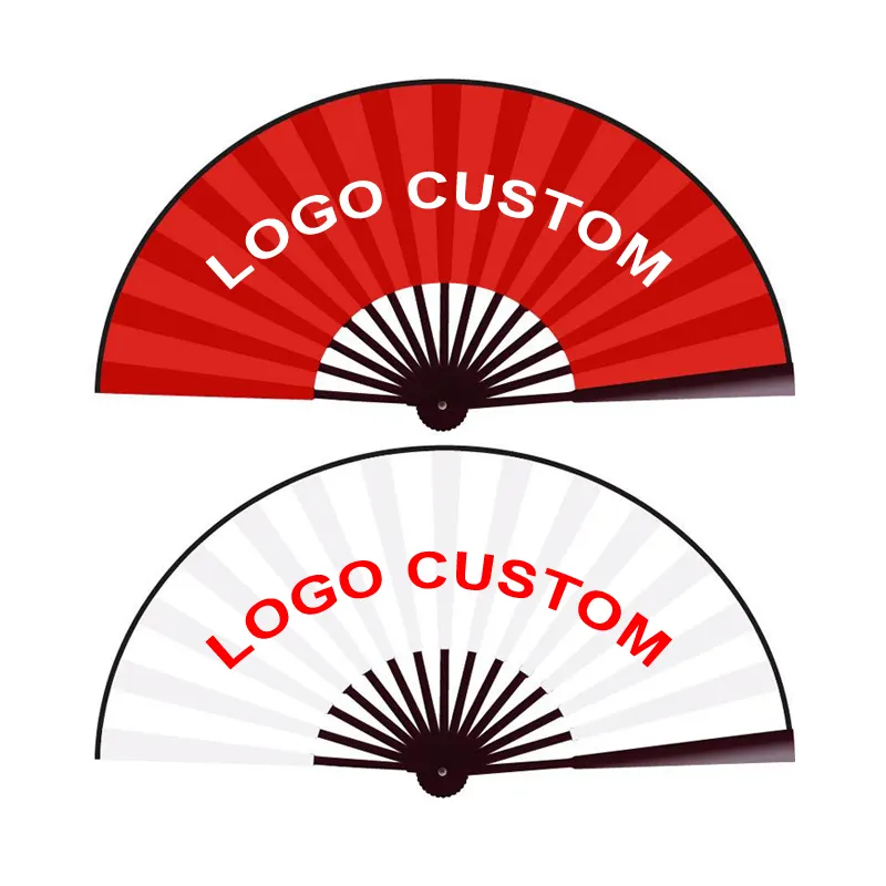 Logotipo personalizado bambu e plástico elétrico mini ventiladores manuais recarregáveis para casamento e dobrável