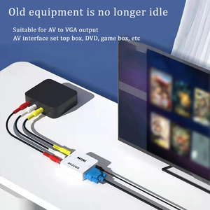 Caja convertidora VGA a AV para transmisión de audio y video desde computadora y computadora portátil a TV y monitores