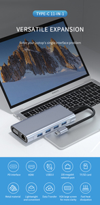 11合1 Usb集线器VGA转换器7合1适配器类型c 3.0 Usb集线器3.5毫米音频以太网RJ45 HDM-I 10端口Usb集线器 - Product Image 2