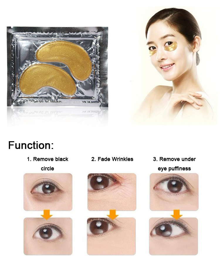 OEM wholesale Anti wrinkle 24K Gold Eye Gel Pad Custom Beauty Salon Biological Fiber Eye beauty Mask