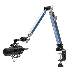 LanParte alüminyum alaşım masaüstü kelepçe dağı ile 360 derece ayarlanabilir mikrofon standı tutucu - Product Image 1