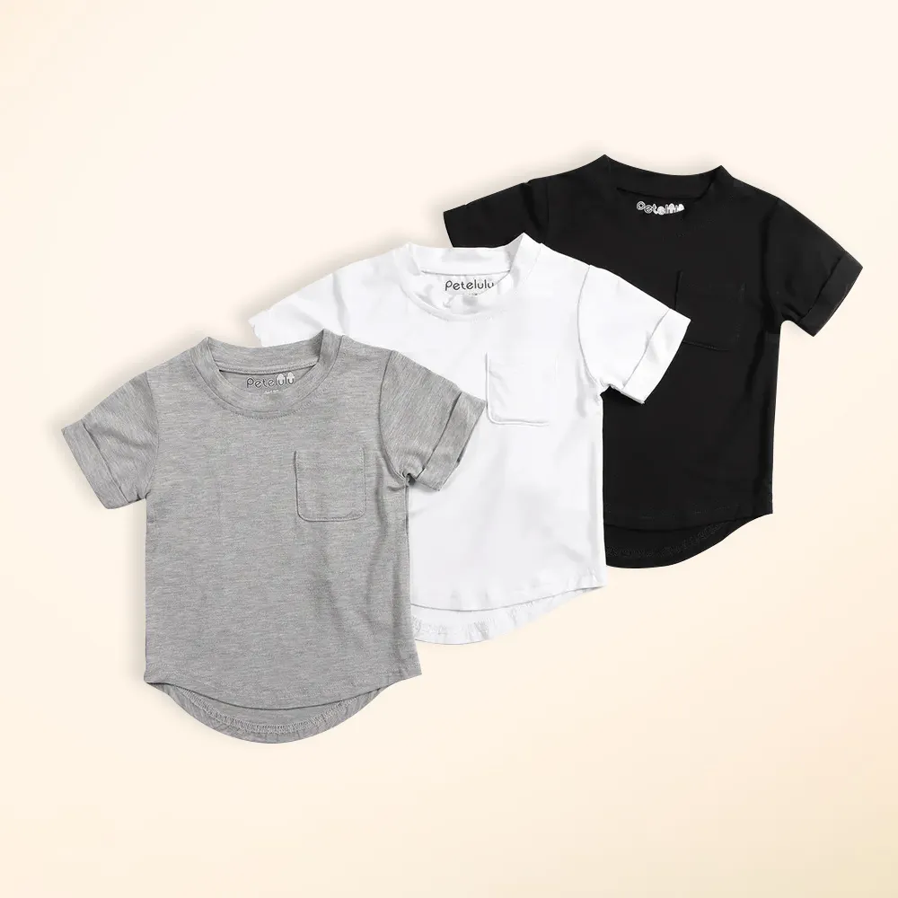 TシャツトップスソリッドTシャツ子供男の子特大子供服空白の竹幼児カスタム夏子供服サポート